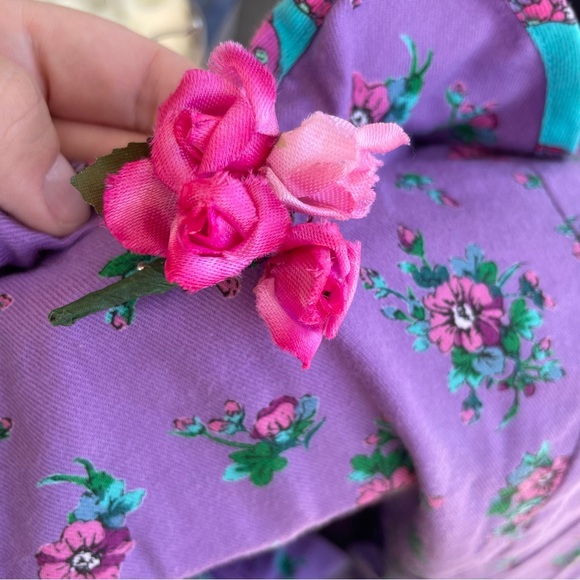 VINTAGE Mousefeathers Purple Floral Dress Size 6 - Picture 6 of 6